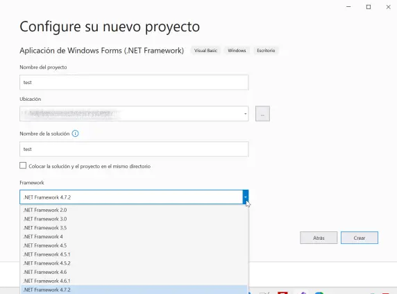Crear aplicación Windows usando VB.NET