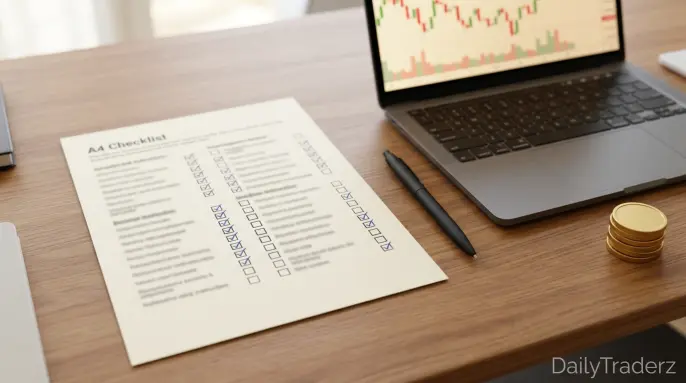 Crypto trader sizing a position beside a chart