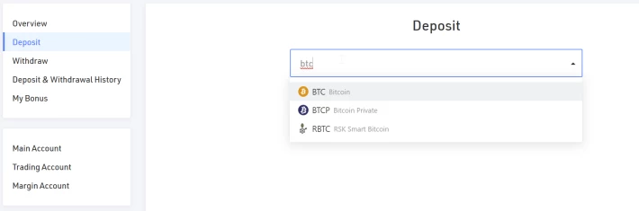 Select BTC