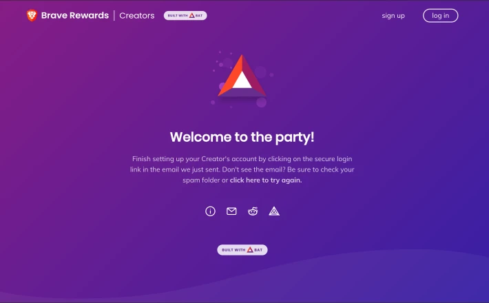 a screenshot of the brave creator website