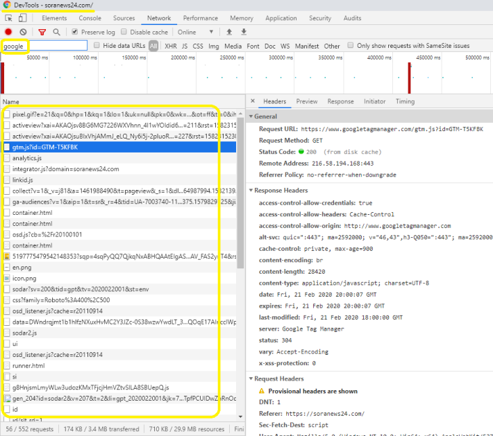 chrome console