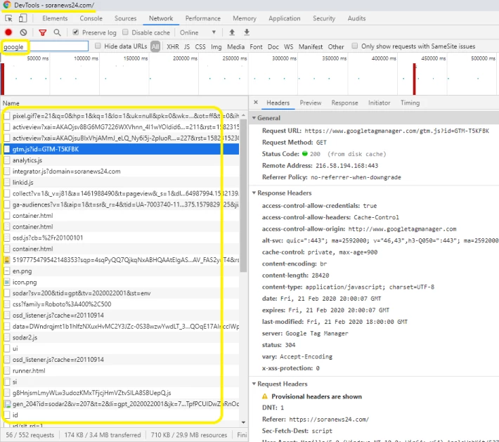 chrome console