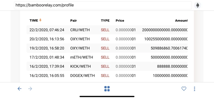 Name of toke in sell on bambooreley.