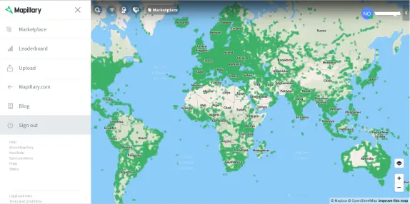 Mapillary Website Interface
