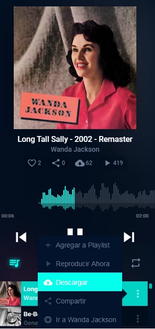 Descarga de canciones... así de simple.