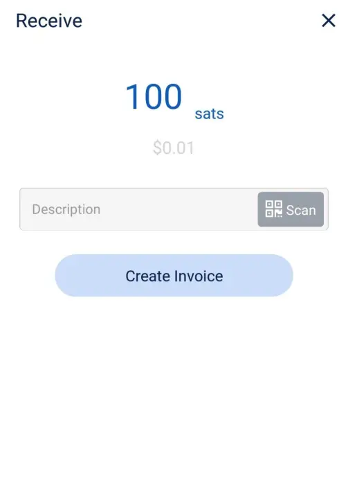 100 SATS INVOICE CREATION