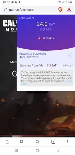 Donate BAT to game fever