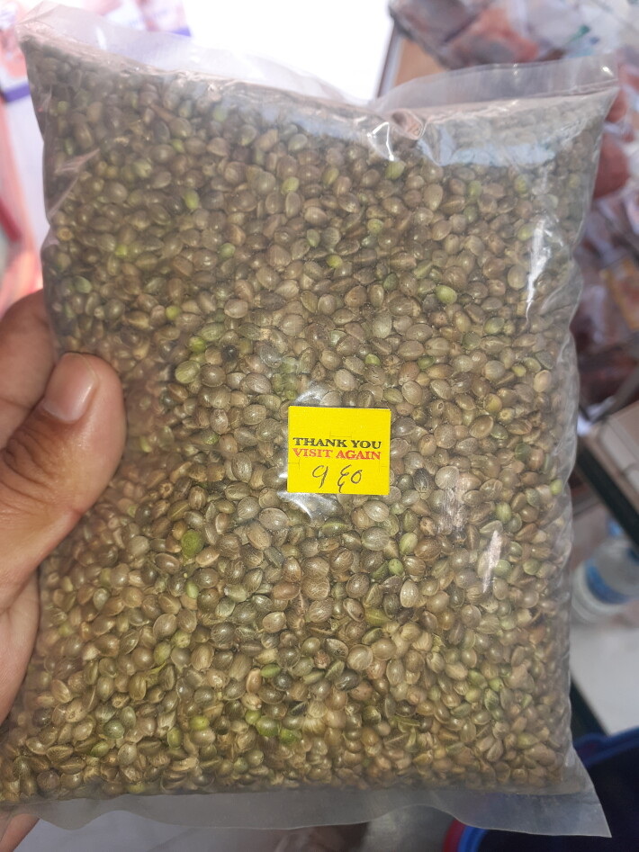 Organic hemp seed at local market