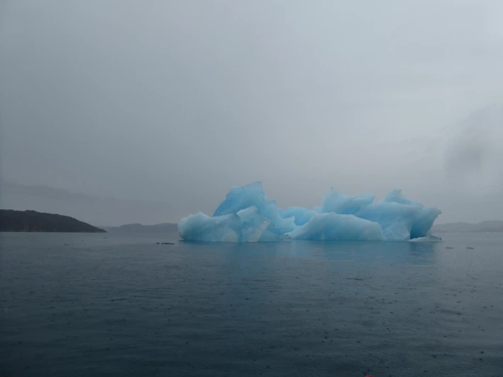Iceberg in the rain