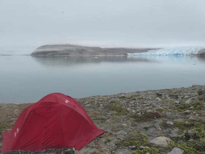 The icecap with one of our tents