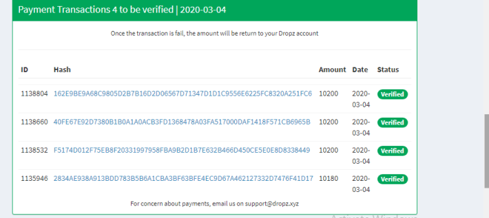 Withdrawal Payment