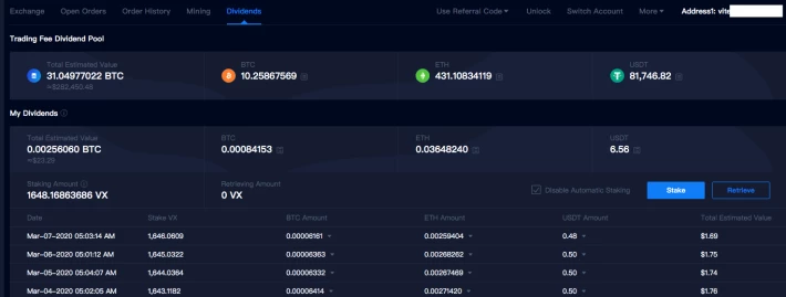 dividends pool