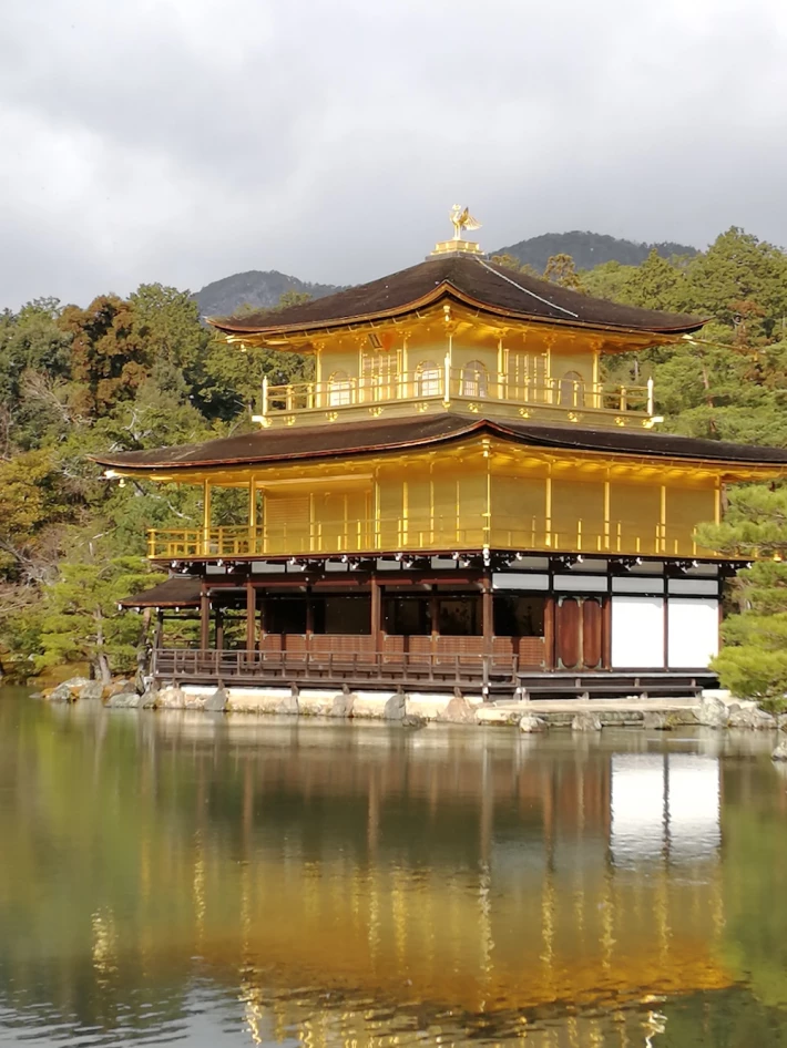 Golden pavilion and pond