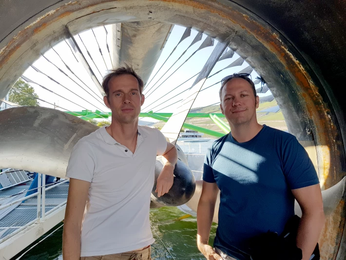 Unibright co-founders Marten and Stefan inside the Stromboje