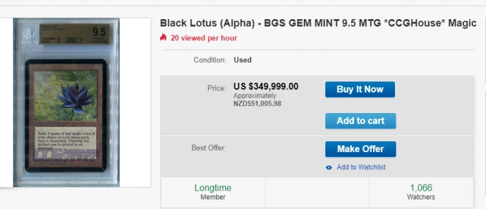 eBay Black Lotus Price Today