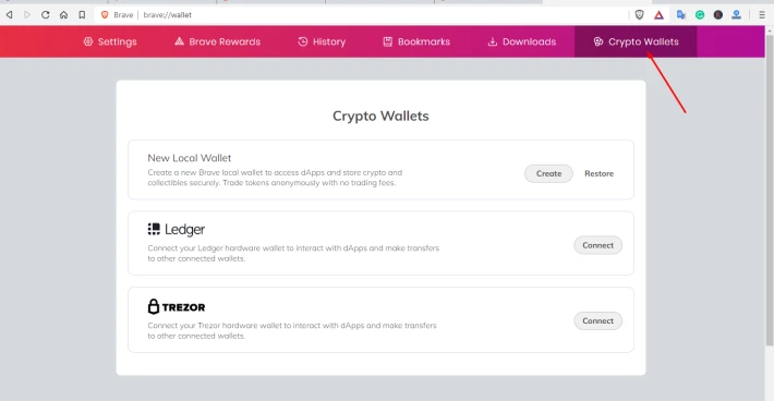 Brave Crypto Wallets