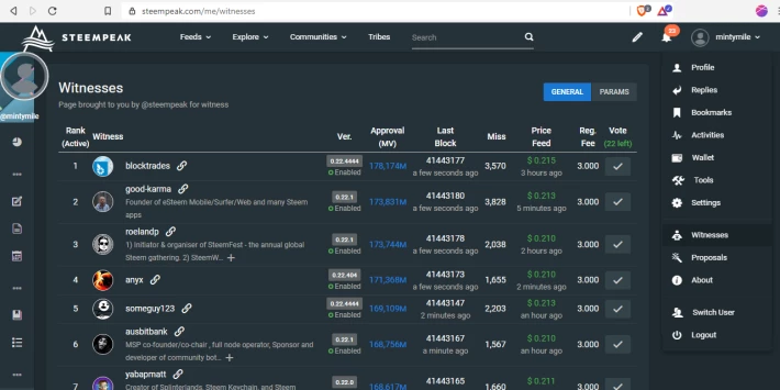 Steem blockchain witnesses