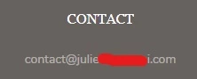 Contact email on the site is of a different domain