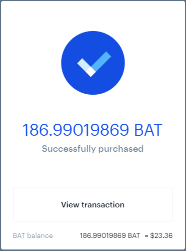 Coinbase BAT Purchase
