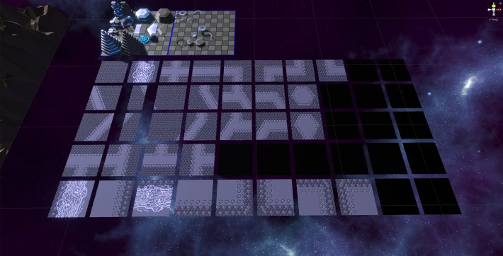 The textures and normal maps applied to quads in Unity