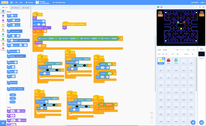 Scratch Website Pac-man Screenshot