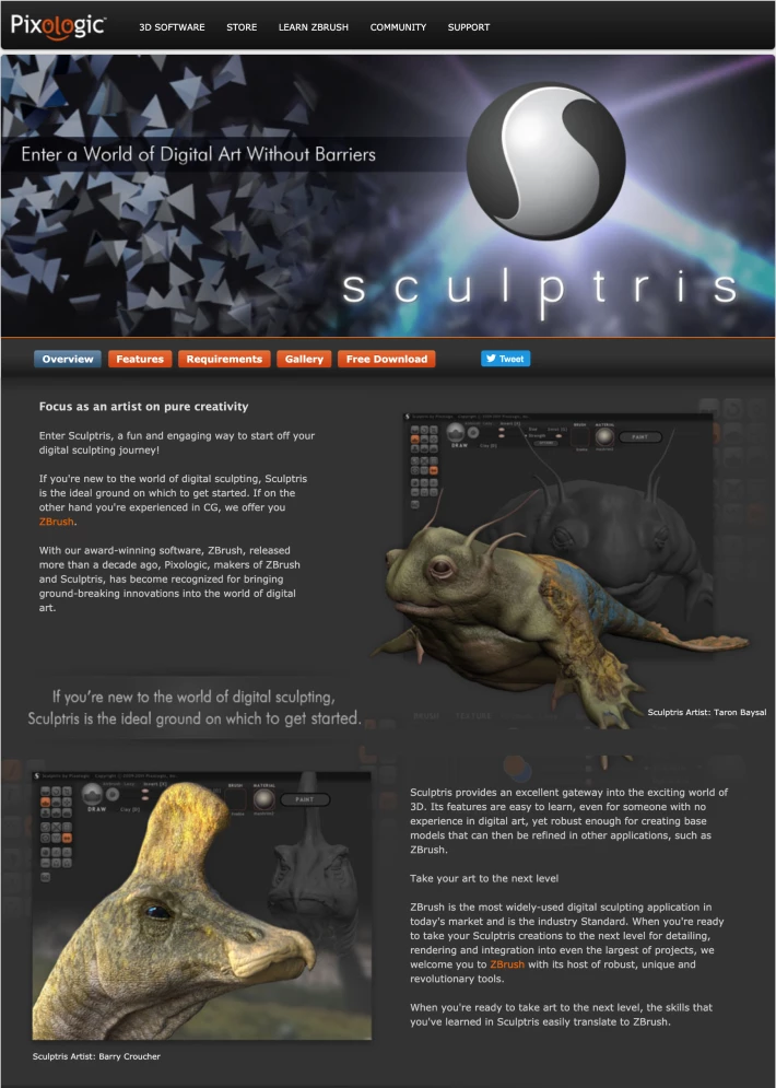 Sculptris website preview image