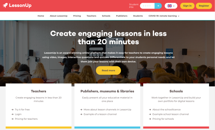 LessonUp website image