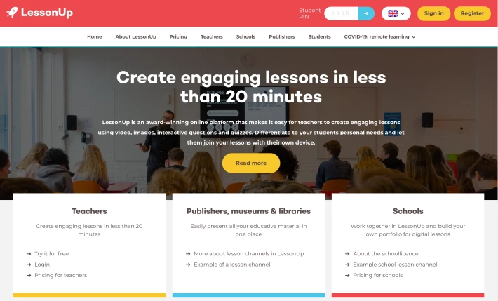 LessonUp website image