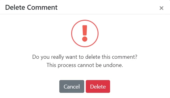 warning about deleting a comment