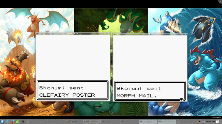 GBE+ being played in a beauty Linux distribution.