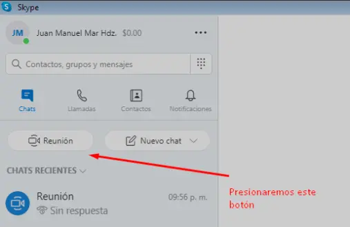 Iniciar una nueva reunión
