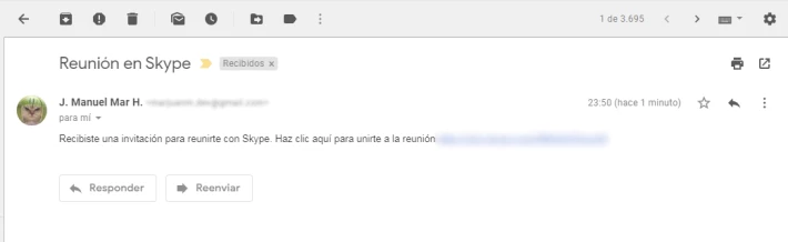 Hemos recibido una invitación para videoconferencia