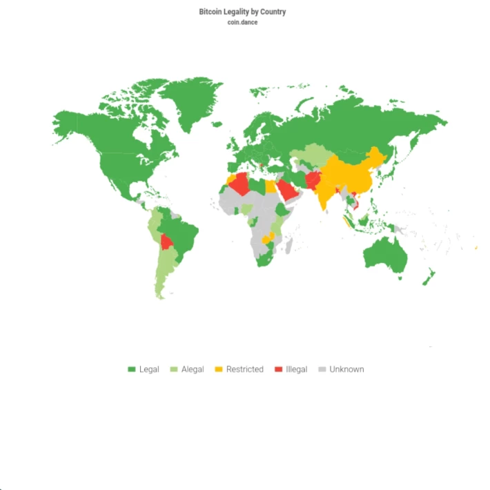 Map of Bitcoin leglness