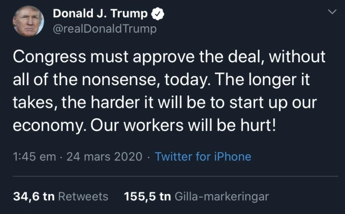 Trump march 24 tweet
