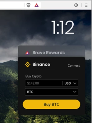 Brave Binance Widget