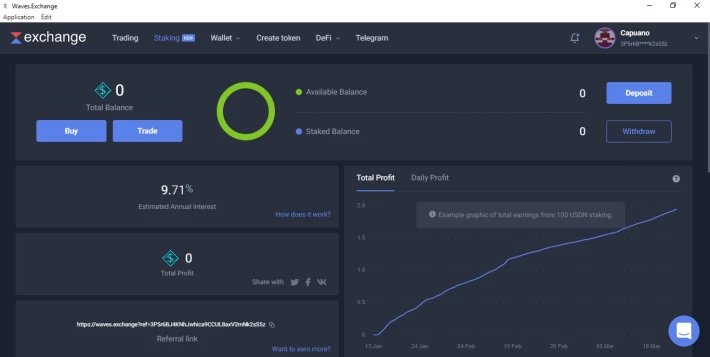 neutrino waves exchange dashboard