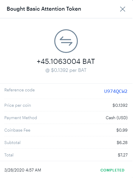 Bought 7.27 BAT