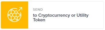 Send to Cryptocurrency or Utility Token Uphold card