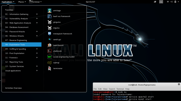 Figure 1.2 Kali Linux Desktop.