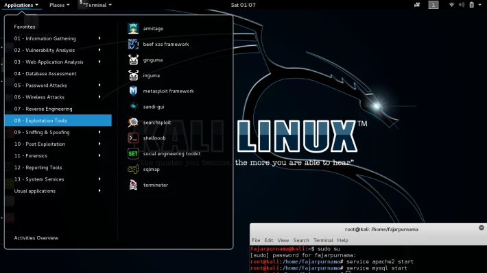 Figure 1.2 Kali Linux Desktop.