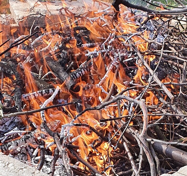 fire in fire place