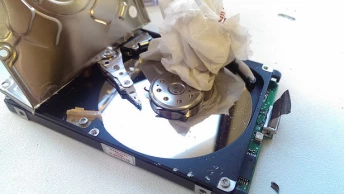 Clean Disk with Tissue and Spit