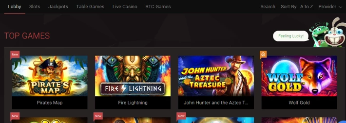Bitstarz games variety
