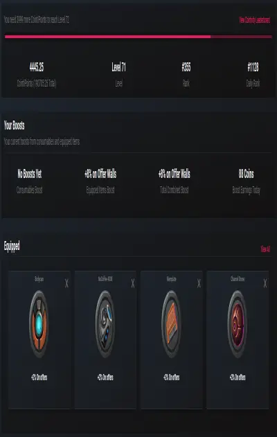 Rank 71 Dashboard