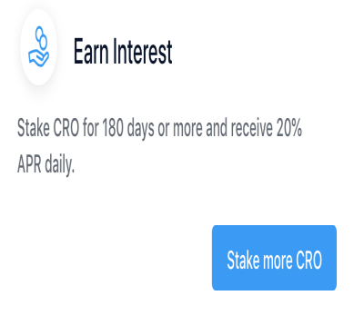 Stake CRO 20% interest