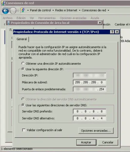 Asignando direcciín IP fija