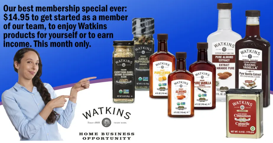 Join Watkins for $14.95 in April