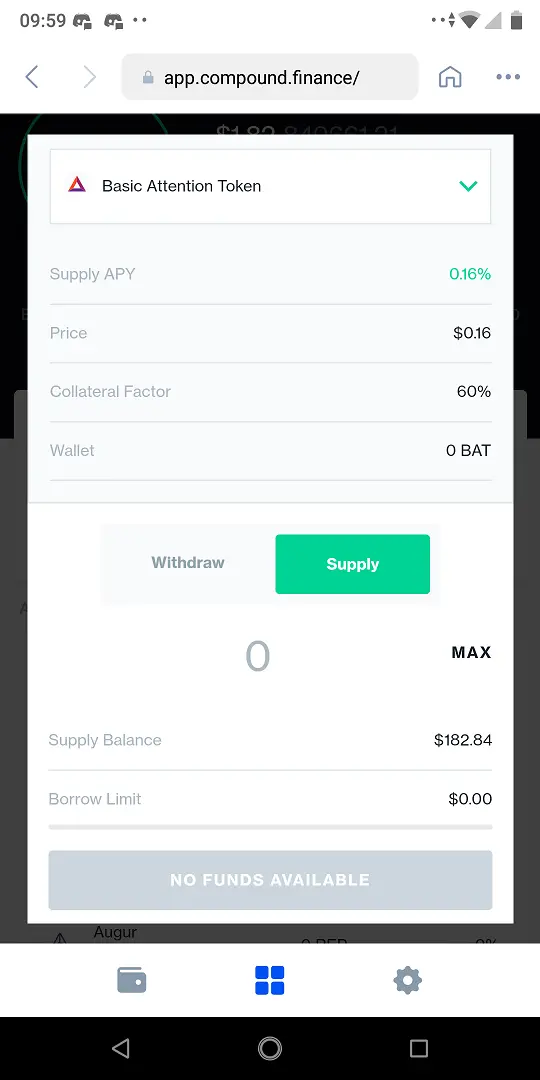 Supply or withdraw for DeFi