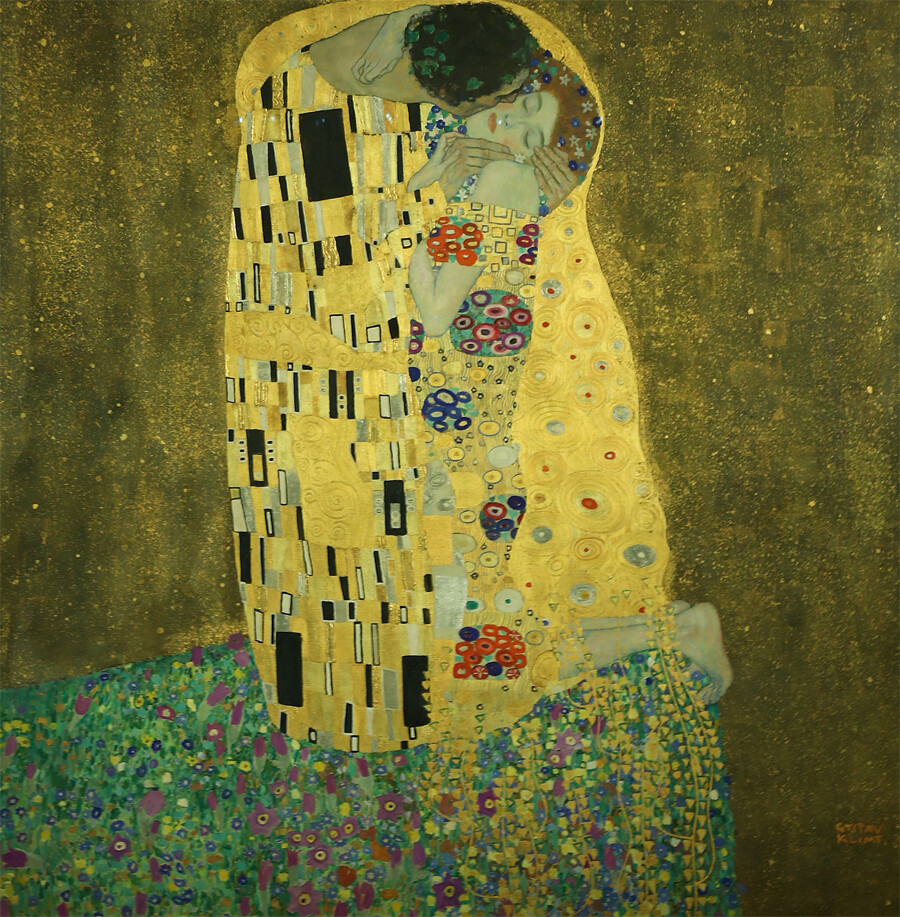 Gustav Klimt: The Kiss (Lovers), 1907(08