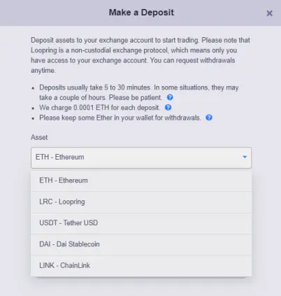 deposit lrcdex